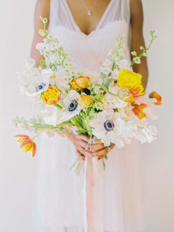 Bruidsboeket lente | anemoon lathyrus tulp