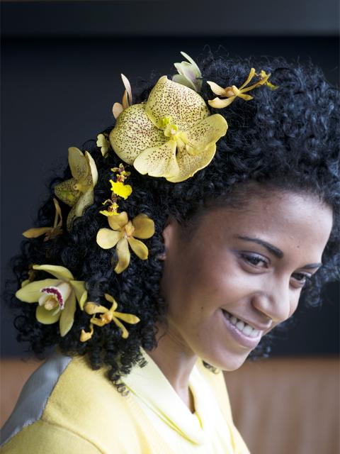 Orchidee in je haar Mooiwatbloemendoen.nl