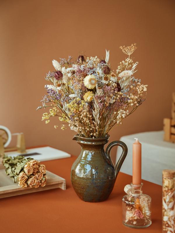 boeket droogbloemen | droogbloemen beige geel