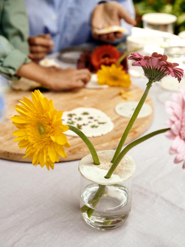 diy grootouderdag gerbera's