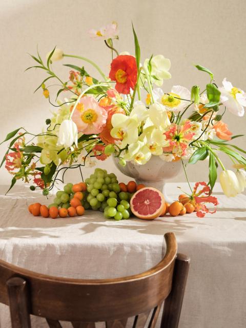 orchidee klaproos gloriosa bloemstuk | mooiwatbloemendoen